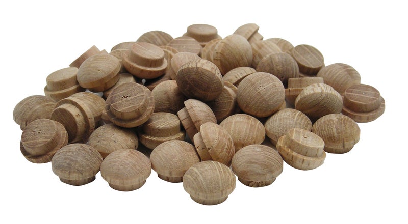 General Tools 311038 3/8-Inch Button Plugs, Oak, 50-Pack - Image 1